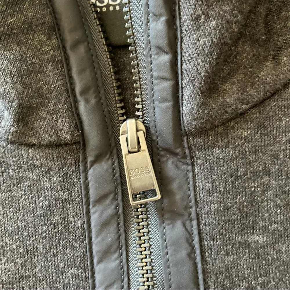 Hugo Boss Zip Neck Long Sleeve Gray Sweater Men’s XL